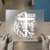 Man of Faith Lion Cross | DTF Transfer Ready to Press | Christian Heat Transfer