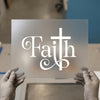 Faith Script Cross | DTF Transfer Ready to Press | Elegant Religious Heat Transfer