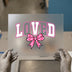 Loved Checkered with Pink Bow | DTF Transfer Ready to Press | Retro Heat Transfer