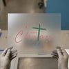Merry Christmas Brush Cross | DTF Transfer Ready to Press | Festive Heat Transfer