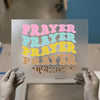 Prayer Warrior Retro Text | DTF Transfer Ready to Press | Faith Heat Transfer
