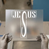 Jesus Cross Outline | DTF Transfer Ready to Press | Christian Heat Transfer