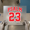 Psalm 23 Red Sports Block | DTF Transfer Ready to Press | Collegiate Heat Transfer