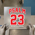 Psalm 23 Red Sports Block | DTF Transfer Ready to Press | Collegiate Heat Transfer