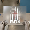 Faith Over Fear Distressed Flag | DTF Transfer Ready to Press | Patriotic Heat Transfer