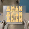 Amen Leopard Print Cross | DTF Transfer Ready to Press | Groovy Heat Transfer