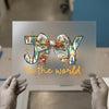 Joy to the World Nativity Bow | DTF Transfer Ready to Press | Holiday Heat Transfer