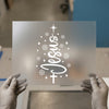 Christmas Jesus Script & Snowflake | DTF Transfer Ready to Press | Holiday Heat Transfer