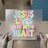 Jesus Lives In My Heart | DTF Transfer Ready to Press | Retro Floral Heat Transfer