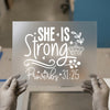 She Is Strong Proverbs 31:25 | DTF Transfer Ready to Press | Inspirational Heat Transfer