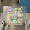 Created with Purpose and Love | DTF Transfer Ready to Press | Retro Bloom Heat Transfer