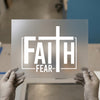 Faith Over Fear Cross | DTF Transfer Ready to Press | Bold Christian Heat Transfer
