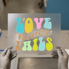 Love Never Fails | DTF Transfer Ready to Press | Retro Groovy Heat Transfer