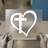 Faith Cross Heart | DTF Transfer Ready to Press | Christian Heat Transfer