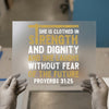 Proverbs 31:25 Strength & Dignity | DTF Transfer Ready to Press | Faith Heat Transfer