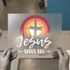Jesus Saves Bro DTF Transfer | Ready to Press Heat Transfer | Christian Faith DIY