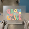 Grow In Grace | DTF Transfer Ready to Press | Retro Floral Heat Transfer