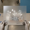 Faith Hope Love Wildflowers | DTF Transfer Ready to Press | Inspirational Heat Transfer