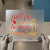 Fall For Jesus He Never Leaves | DTF Transfer Ready to Press | Autumn Christian Heat Transfer