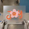 Retro Joy Flower | DTF Transfer Ready to Press | 70s Smiley Heat Transfer
