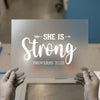 She Is Strong Proverbs 31:25 | DTF Transfer Ready to Press | Inspirational Heat Transfer