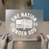 One Nation Under God DTF Transfer Ready to Press | Patriotic Heat Transfer