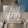 Faith Over Fear | DTF Transfer Ready to Press | Script Heat Transfer