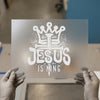 Jesus Is King Graffiti Crown | DTF Transfer Ready to Press | Christian Heat Transfer