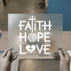 Faith Hope Love Cross Heart | DTF Transfer Ready to Press | Christian Heat Transfer