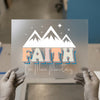 Faith Can Move Mountains | DTF Transfer Ready to Press | Retro Inspirational Heat Transfer