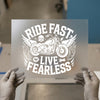 Motorcycle Skull Ride Fast Live Fearless | DTF Transfer Ready to Press | Biker Heat Transfer