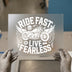 Motorcycle Skull Ride Fast Live Fearless | DTF Transfer Ready to Press | Biker Heat Transfer