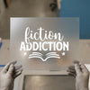 Fiction Addiction Book Lover | DTF Transfer Ready to Press | Literary Heat Transfer
