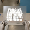 Forgive Yourself Quote | DTF Transfer Ready to Press | Retro Bubble Text Heat Transfer