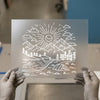 Mountain Lake Camp Scene | DTF Transfer Ready to Press | Outline Heat Transfer
