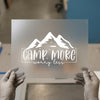 Camp More Worry Less Mountains | DTF Transfer Ready to Press | Adventure Heat Transfer