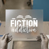 Fiction Addiction Book Lover | DTF Transfer Ready to Press | Literary Heat Transfer