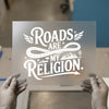 Roads Are My Religion DTF Transfer Ready to Press | Retro Style Heat Transfer