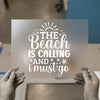 The Beach is Calling Script | DTF Transfer Ready to Press | Summer Phrase Heat Transfer