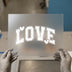 Distressed 'LOVE' with Hearts | DTF Transfer Ready to Press | Collegiate Heat Transfer