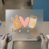 Peace Love Coffee DTF Transfer Ready to Press | Cozy Aesthetic Heat Transfer
