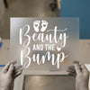 Beauty and the Bump with Hearts | DTF Transfer Ready to Press | Pregnancy Heat Transfer
