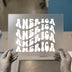 America Wavy Text | DTF Transfer Ready to Press | Retro Heat Transfer