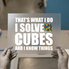 I Solve Cubes & I Know Things | DTF Transfer Ready to Press | Puzzle Solver Heat Transfer