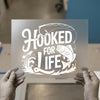 Hooked for Life Fishing DTF Transfer Ready to Press | Retro Angler Heat Transfer