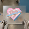 Jesus Loves You Heart | DTF Transfer Ready to Press | Retro Leopard Heat Transfer