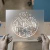 Mountain Campfire Night | DTF Transfer Ready to Press | Outline Heat Transfer