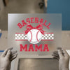 Baseball Mama Bow & Ball Design | DTF Transfer Ready to Press | Distressed Heat Transfer