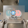 With God All Things Are Possible | DTF Transfer Ready to Press | Retro Faith Heat Transfer