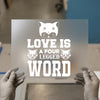 Love is a Four-Legged Word Cat Design | DTF Transfer Ready to Press | Retro Style Heat Transfer